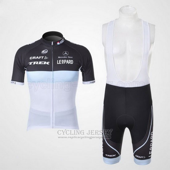 2011 Cycling Jersey Trek Leqpard Sky Blue and Black Short Sleeve and Bib Short